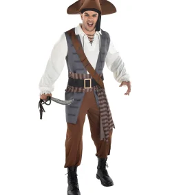 Party City Adult Shiver Me Timbers Pirate Costume|Men Pirate