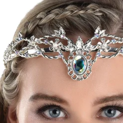 Best Sale Adult Silver Gems, Pearls & Braided Vines Metal Tiara Crown - Fairy Tiaras, Crowns