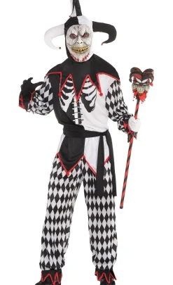 Discount Adult Sinister Jester Costume Men Scary
