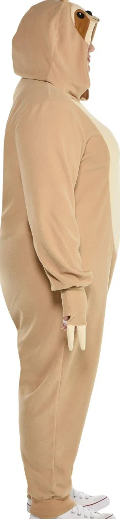 Sale Adult Sloth One Piece Zipster Costume - Plus Size Plus Size Costumes