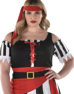 Party City Adult Sultry Shipmate Plus Size Costume|Women Pirate