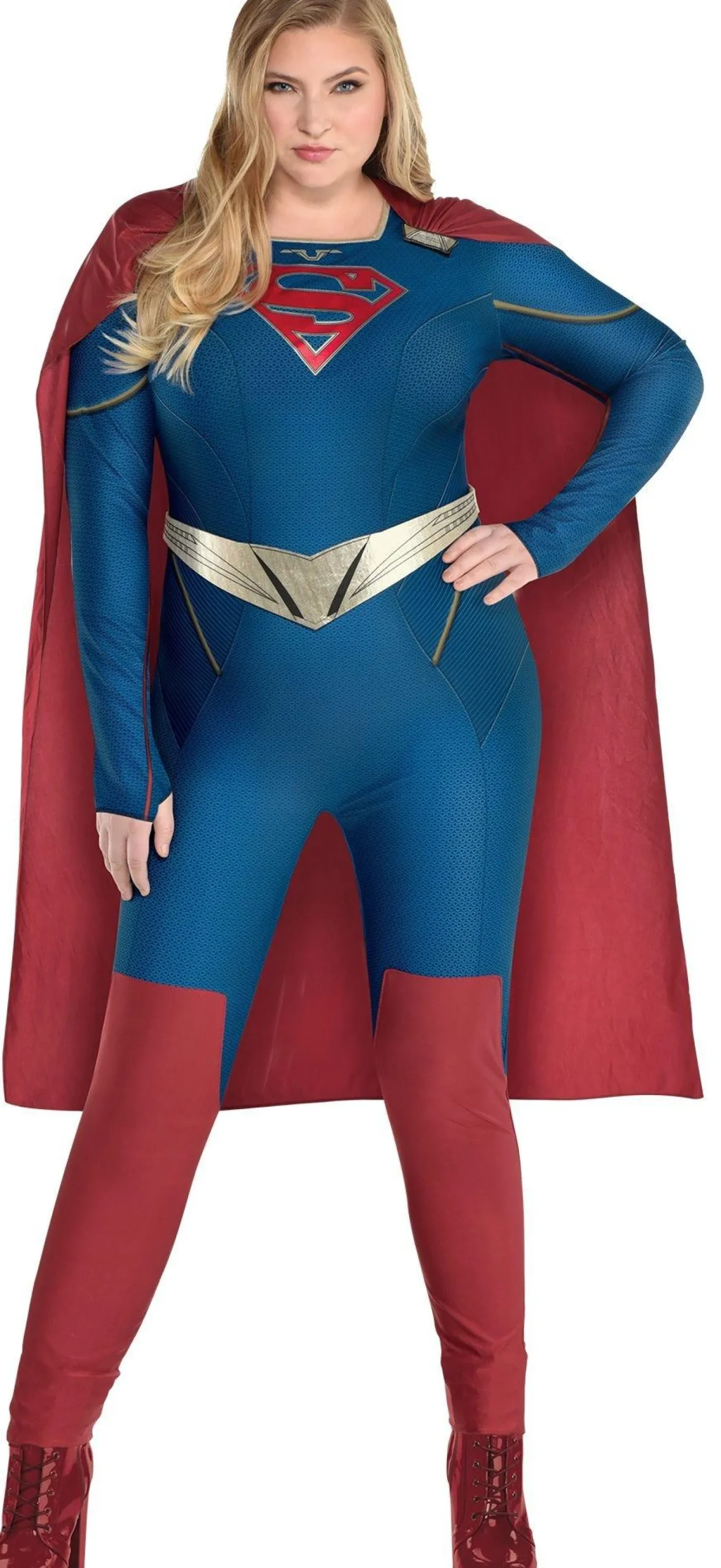 Fashion Adult Supergirl Costume Plus Size Women Superhero