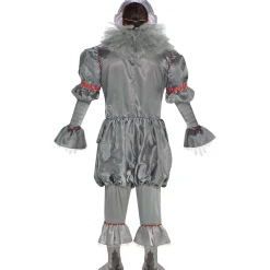 Hot Adult Tattered Pennywise Costume Plus Size - It Chapter Two Men Scary