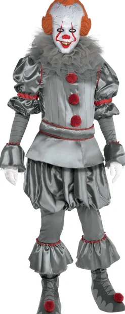 Best Adult Tattered Pennywise Deluxe Costume - It Chapter Two Men Scary