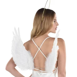 Cheap Adult White Feather Floating Angel Wings Wings