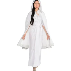 Best Sale Adult White Fur Trim Cloak Capes, Robes