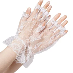 Flash Sale Adult White Lace Fingerless Gloves Gloves