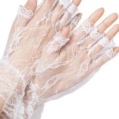 Flash Sale Adult White Lace Fingerless Gloves Gloves