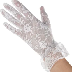 Cheap Adult White Lace Gloves - Creepy Doll Gloves