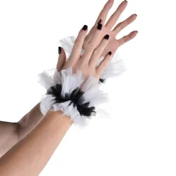 Best Sale Adult White Tulle Clown Cuffs Gloves