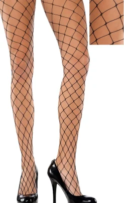 Sale Adult Wide Diamond Black Fishnet Pantyhose Tights