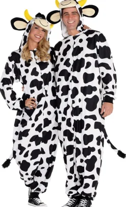 Discount Adult Zipster Cow One Piece Costume Men Funny
