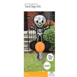 Party City Air-Filled Iridescent Skeleton Foil & Latex Balloon Yard Sign, 64In| Balloons
