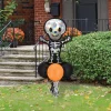 Party City Air-Filled Iridescent Skeleton Foil & Latex Balloon Yard Sign, 64In| Yard Stakes & Signs