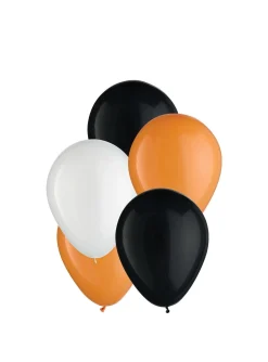 Party City Air-Filled Orange, Black & White Spooky Halloween Tabletop Or Hangable Balloon Hoop Kit| Balloons