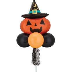 Party City Air-Filled Witchy Pumpkin Halloween Balloon Yard Sign, 67In| Balloons