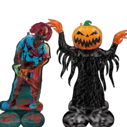 Party City Airloonz Creepy Clown & Pumpking Halloween Foil Balloon Set, 2Pc| Balloons
