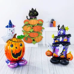 Party City Airloonz Friendly Halloween Foil Balloon Set, 3Pc| Decorations
