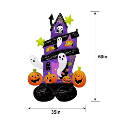 Party City Airloonz Halloween Haunted House Balloon, 35In X 50In| Decorations