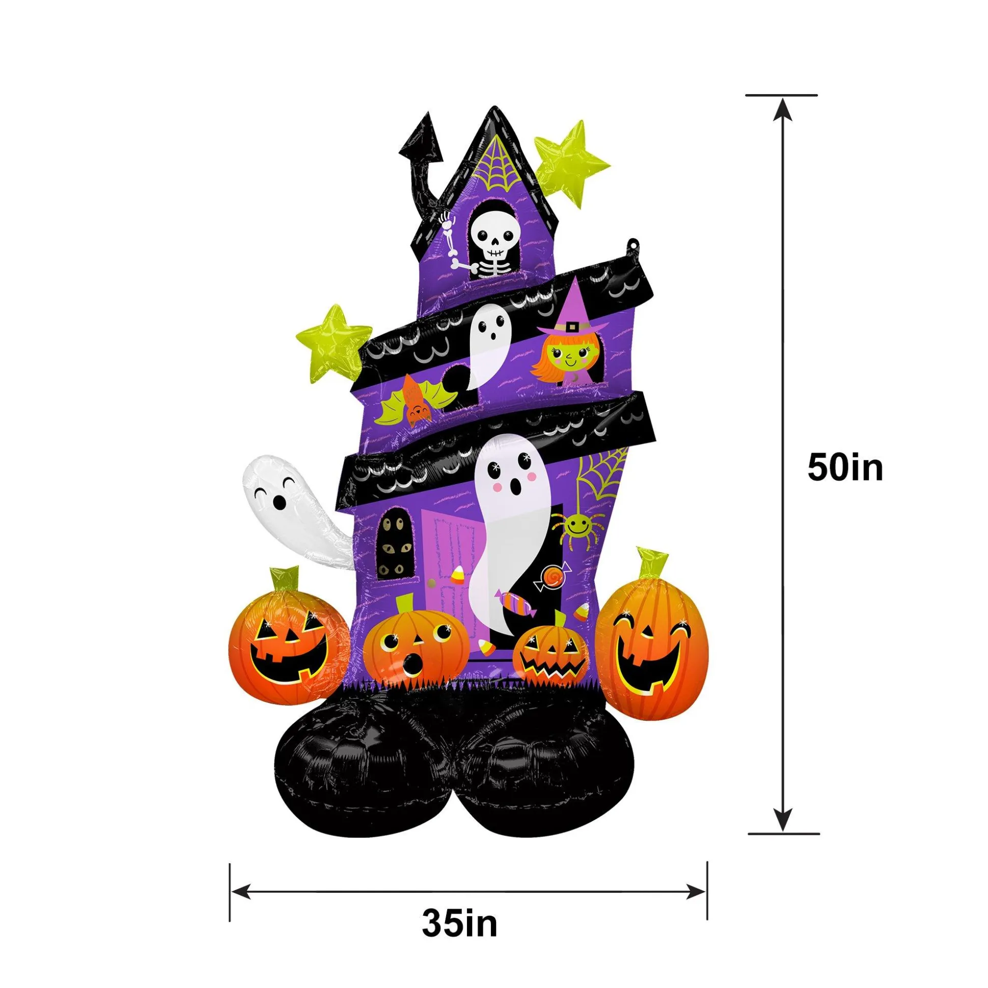 Party City Airloonz Halloween Haunted House Balloon, 35In X 50In| Decorations