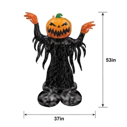 Party City Airloonz Halloween Pumpking Balloon, 37In X 53In| Decorations