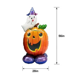 Party City Airloonz Jack-O'-Lantern & Ghost Balloon, 56In| Decorations