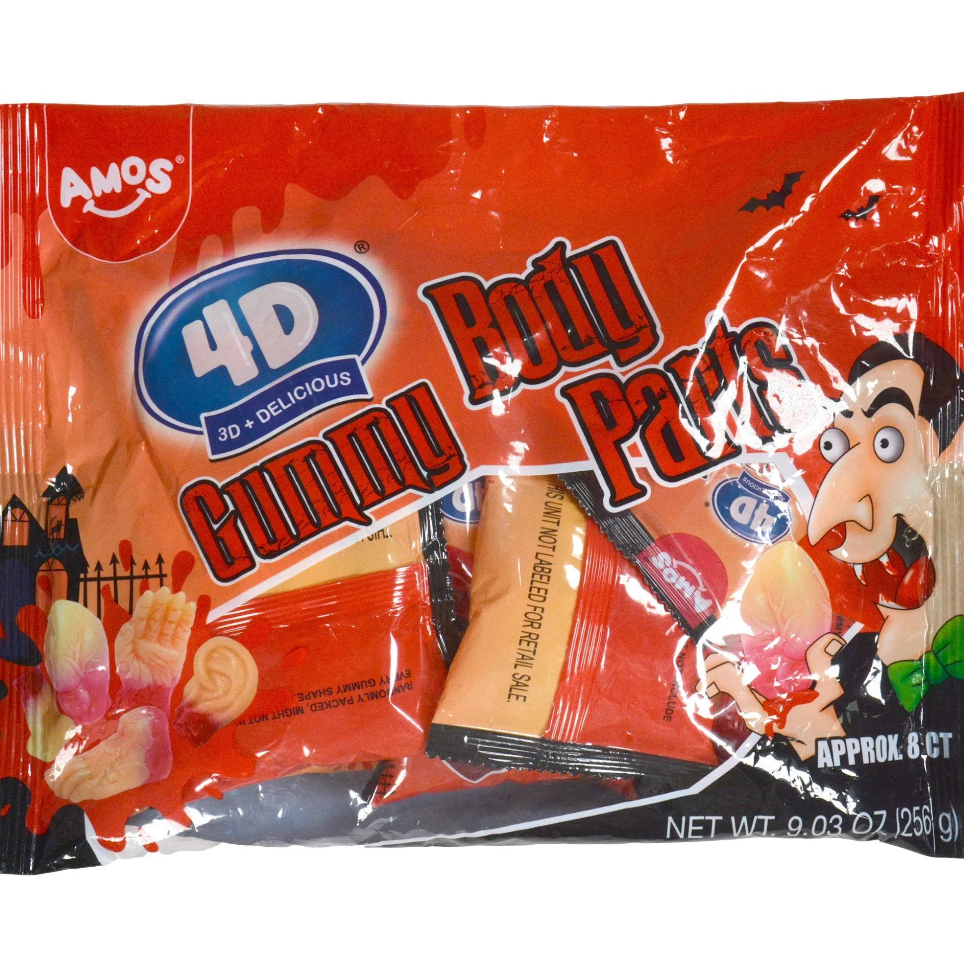 Outlet Amos 4D Gummy Body Parts, 9.03Oz - Halloween Candy Bulk Candy