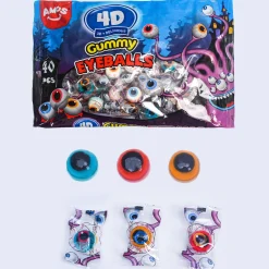 Party City Amos 4D Gummy Eyeballs, 8.46Oz - Halloween Candy| Bulk Candy