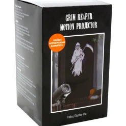 Party City Animated Grim Reaper Motion Projector, 4In X 7In| Strobe Lights & Black Lights