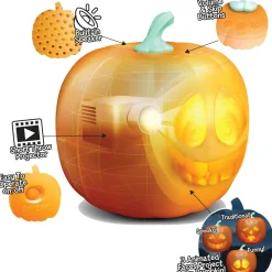 Party City Animated Light-Up Talking Jabberin' Jack Pumpkin Decoration, 9In X 11In| Home Décor