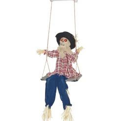 Party City Animated Scarecrow Skeleton On A Swing, 42In| Hanging Props