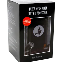 Party City Animated Witch Over Moon Motion Projector, 4In X 7In| Strobe Lights & Black Lights