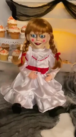 Party City Animatronic Annabelle Doll Halloween Decoration, 11.8In - Annabelle Comes Home| Animatronics