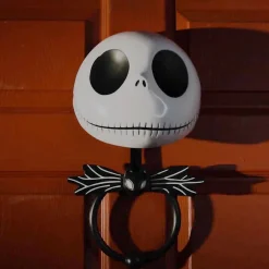 Party City Animatronic Jack Skellington Plastic Door Knocker Halloween Decoration, 9.5In X 16.5In - Disney The Nightmare Before Christmas| Animatronics