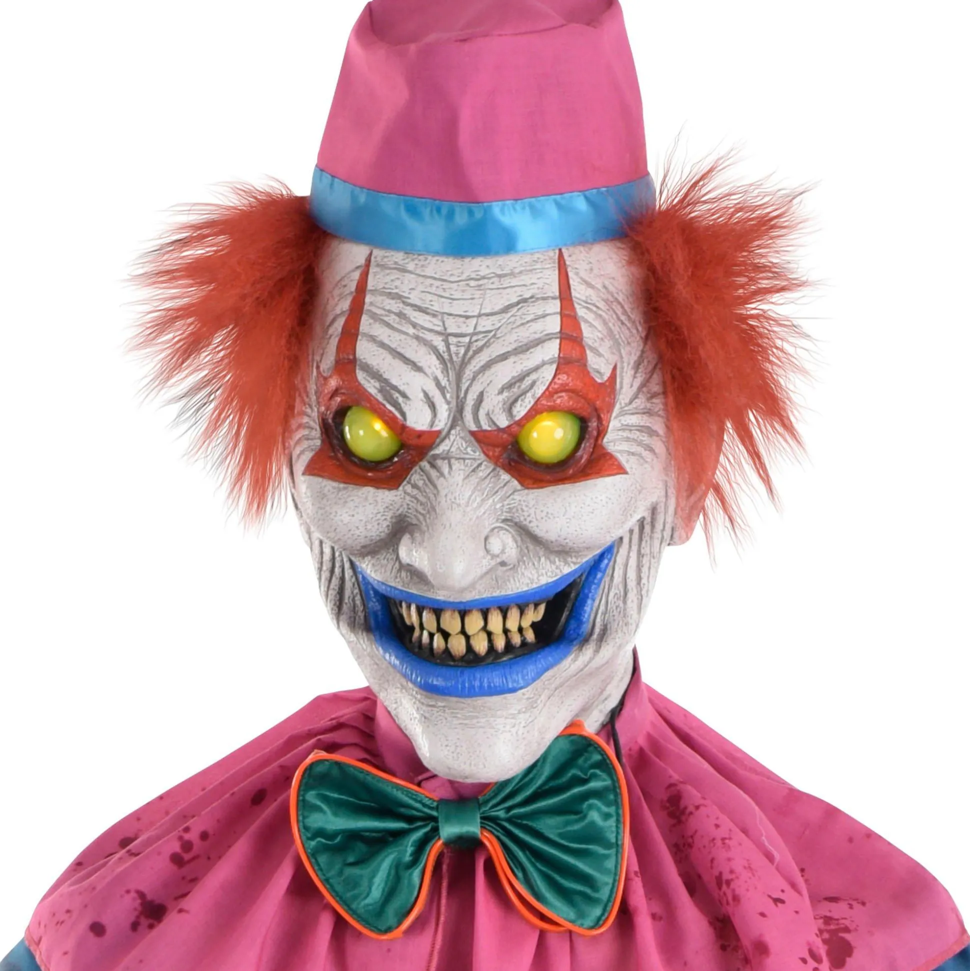 Party City Animatronic Light Up Talking Neon Ice Cream Clown, 6Ft| Creepy Carnival