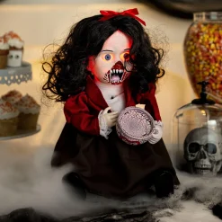 Party City Animatronic Light-Up Talking Zombie Doll With Tea Cup Plastic & Fabric Decoration, 11In X 12In| Animatronics