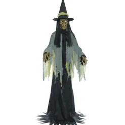 Party City Animatronic Light-Up Talking Towering Witch Halloween Decoration, 10Ft| Animatronics