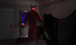 Party City Animatronic Light-Up Talking Lava Demon Decoration With Fog Effect, 7.5Ft| Animatronics