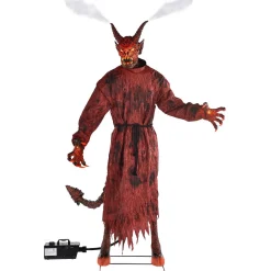 Party City Animatronic Light-Up Talking Lava Demon Decoration With Fog Effect, 7.5Ft| Animatronics