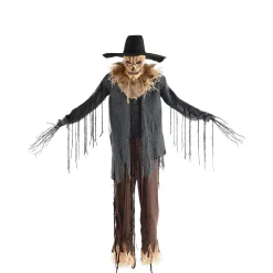 Party City Animatronic Light-Up Talking Dropdown Scarecrow Decoration, 8.2Ft| Animatronics