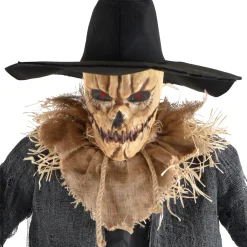 Party City Animatronic Light-Up Talking Dropdown Scarecrow Decoration, 8.2Ft| Animatronics