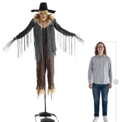 Party City Animatronic Light-Up Talking Dropdown Scarecrow Decoration, 8.2Ft| Animatronics