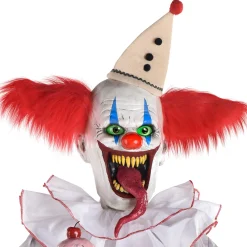 Party City Animatronic Light-Up Talking Ice Scream Clown Yard Stake, 7.5Ft - Halloween Decoration| Yard Stakes & Signs