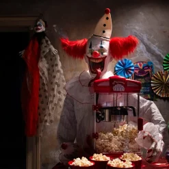 Party City Animatronic Light-Up Talking Ice Scream Clown Yard Stake, 7.5Ft - Halloween Decoration| Yard Stakes & Signs