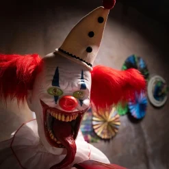 Party City Animatronic Light-Up Talking Ice Scream Clown Yard Stake, 7.5Ft - Halloween Decoration| Yard Stakes & Signs