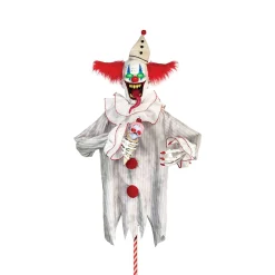 Party City Animatronic Light-Up Talking Ice Scream Clown Yard Stake, 7.5Ft - Halloween Decoration| Animatronics