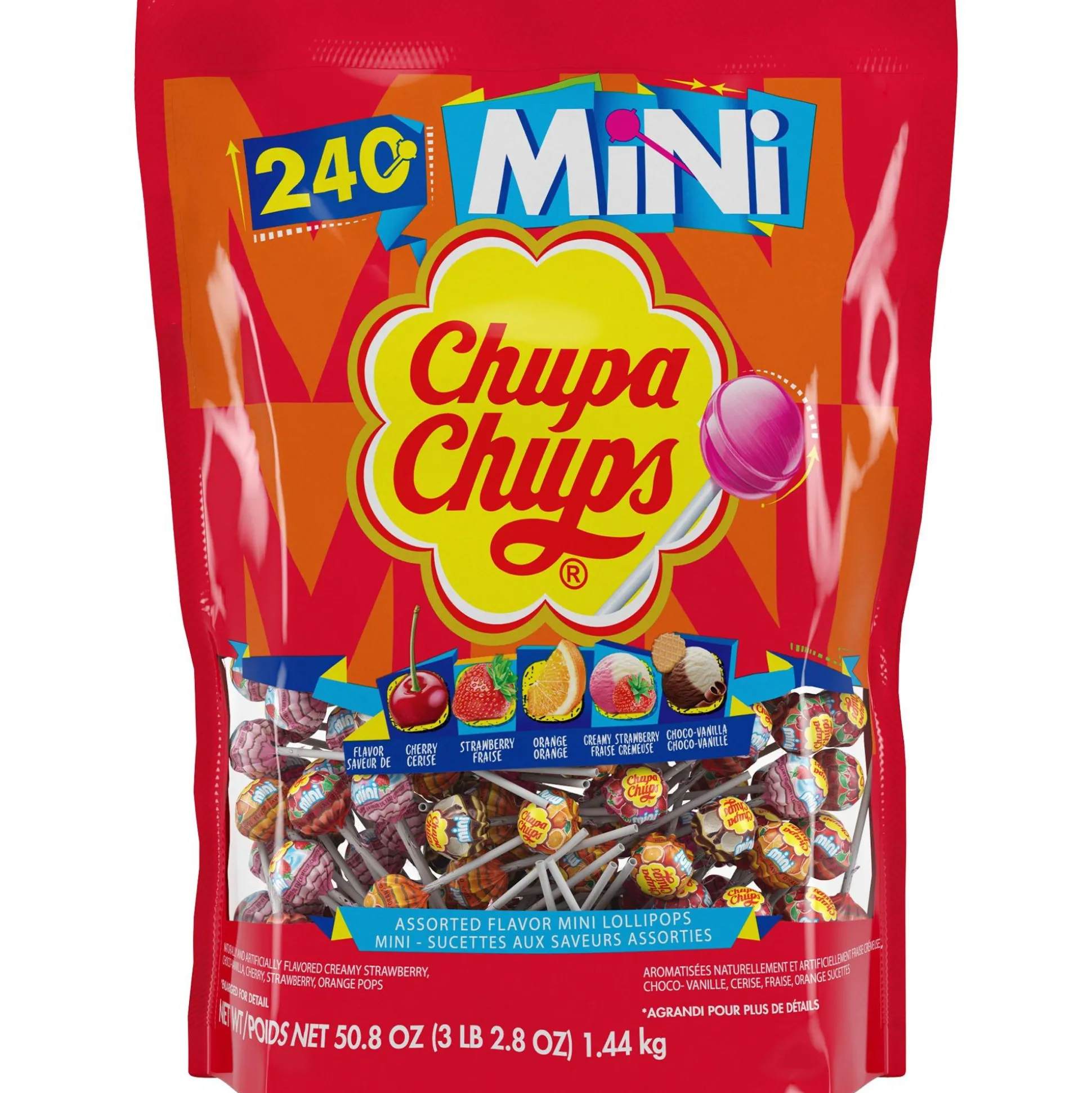 Best Sale Assorted Flavor Mini Chupa Chups, 50.8Oz, 240Pc Lollipops