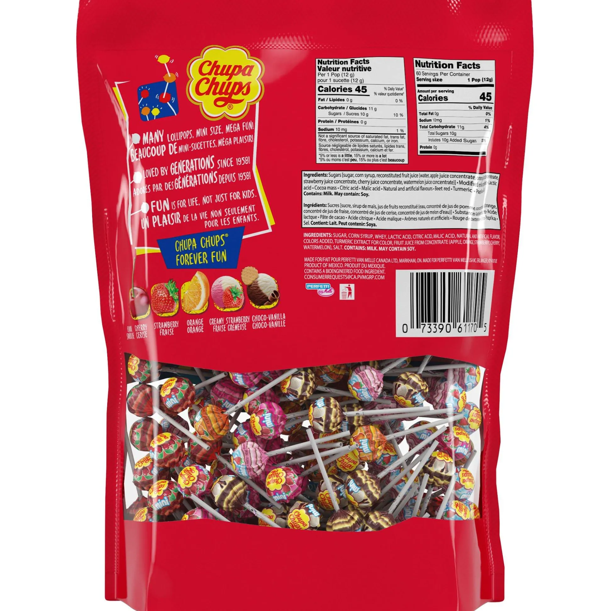 Best Sale Assorted Flavor Mini Chupa Chups, 50.8Oz, 240Pc Lollipops