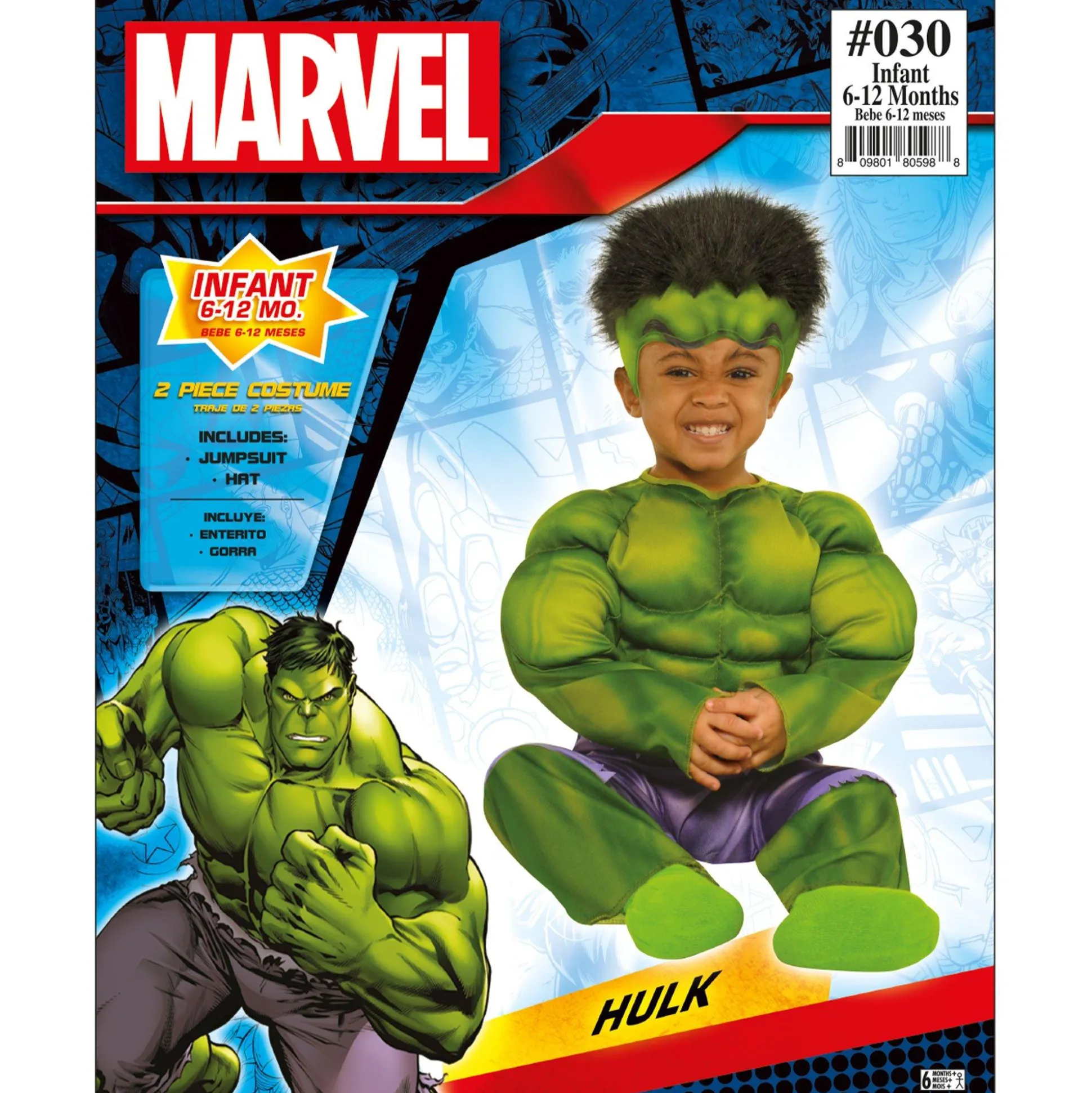 Marvel Baby Hulk Muscle Costume| Baby Boy