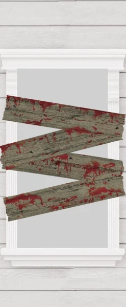 Party City Battered Boards Window Decorations 4Ct| Window & Wall Décor